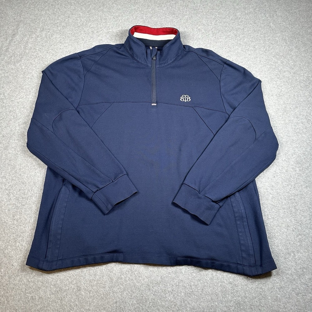 Brooks Brothers ProSport 1/4 Zip Pullover Navy Blue Mens M Y2K Golf Sweater‎